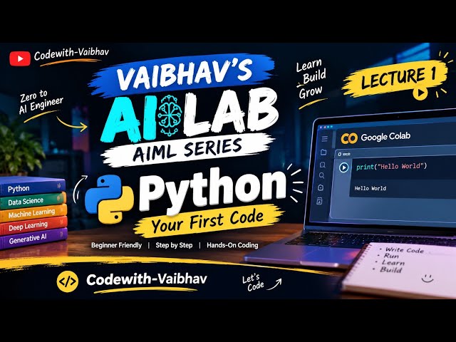Python for AI&ML | Lec 1 | Vaibhav's AI Lab Complete AIML from zero