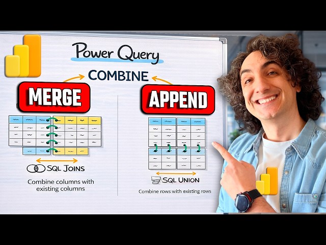 Merge vs Append Tables in Power Query (Visually Explained) | #Power BI Course 12