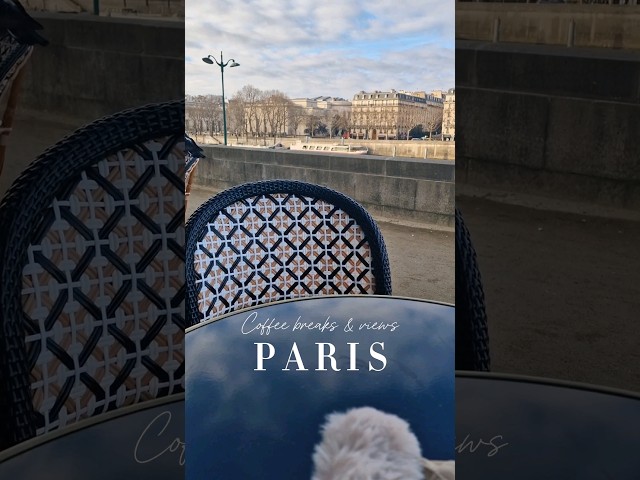 Sipping coffee by the Seine in Paris ☕️🇨🇵 Details ⬇️ how to visit Paris on a budget! #travel #paris