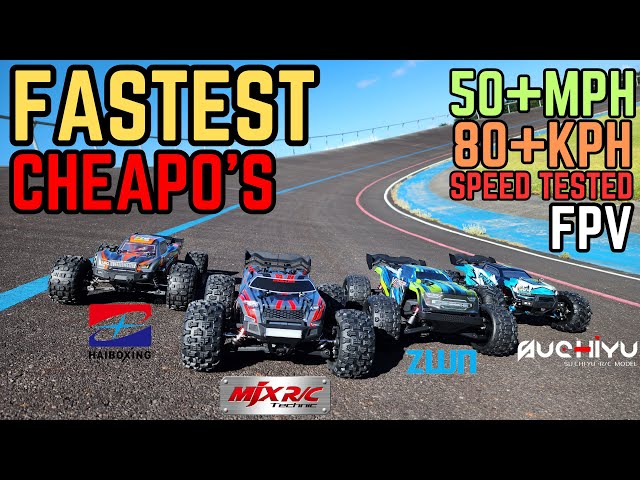 Cheap Brushless RC Trucks Speed Tested at VELODROME - Are they really as fast as they claim???