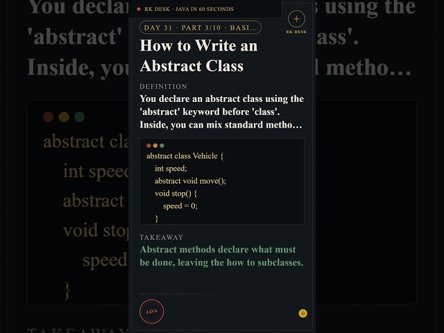Day 31 Pt 3/10: How to Write an Abstract Class #Shorts