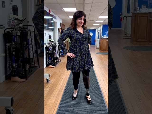 Natalie Walking in Prosthetic High Heels