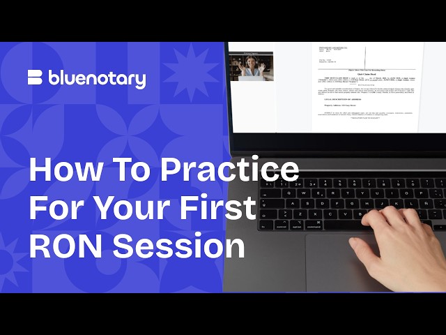 How to Practice Your First RON Session (Solo or with a Friend) | BlueNotary Tutorial