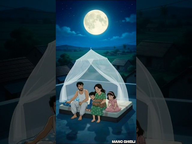 🔥It was a hot summer night... Until the power cut 🌙💡#ghibli #light #shorts