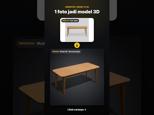 Bikin 3D meja dengan mudah di AIRSISTEN, cukup dengan gambar