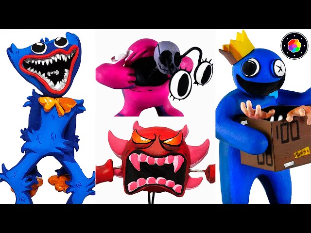 Creating all the FNF mods (Blue, Huggy Wuggy, Fall Guys, and Demon) Plasticine #21 | PlastiVerse