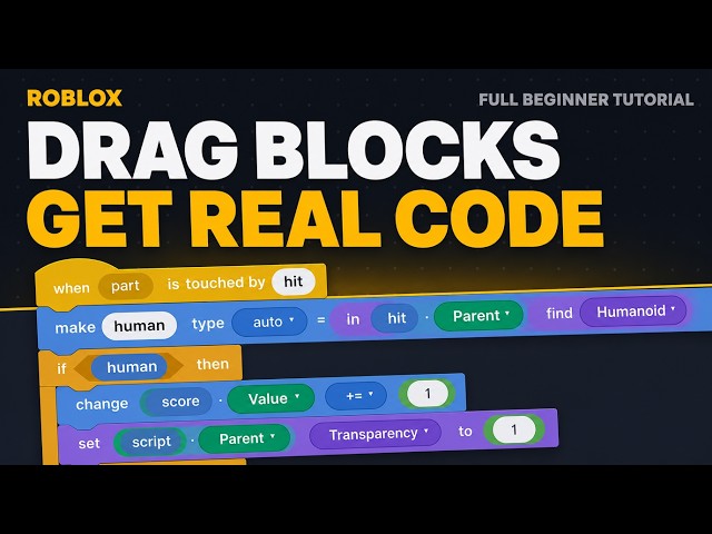 Roblox Scripting for Beginners - Drag Blocks, Get Real Luau | Full Tutorial