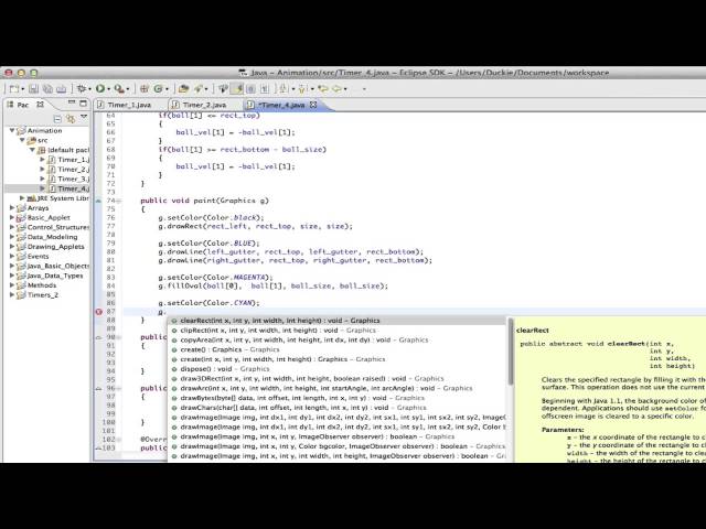 Java Applet: Animation with Timers 4