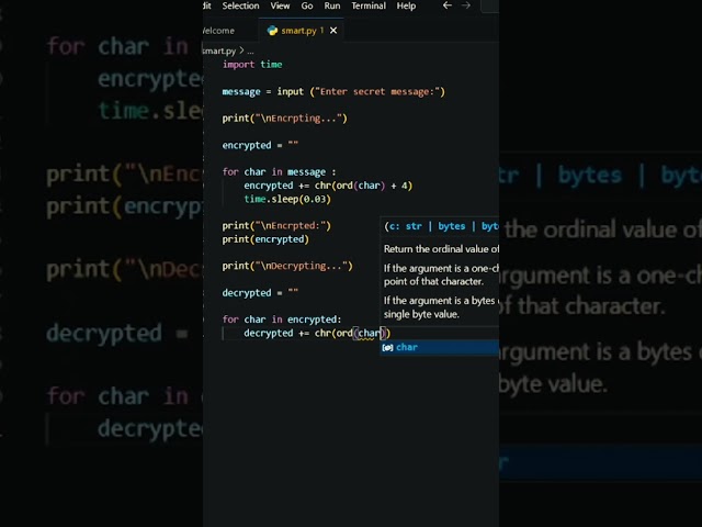 secret message 🤯 #coding #python #viral