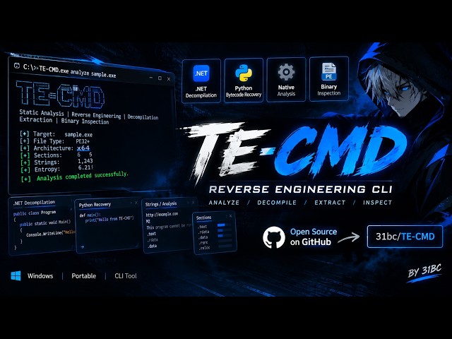 TE-CMD — Powerful Reverse Engineering & Decompiler CLI for Windows