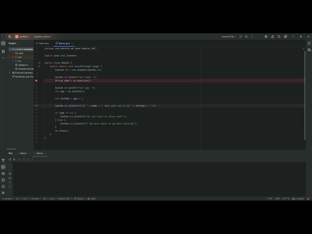 Your First Java Program! (Name, Age, and If/Else)
