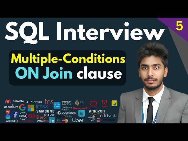 5) SQL joins interview questions and answers |  SQL self join | SQL Join with multiple conditions