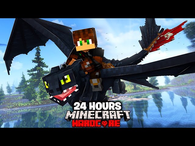 I Survived 24 HOURS as NIGHT FURY in HARDCORE Minecraft