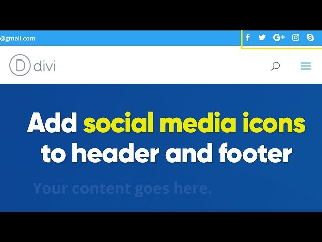 How to add social media icons to header and footer in Divi theme