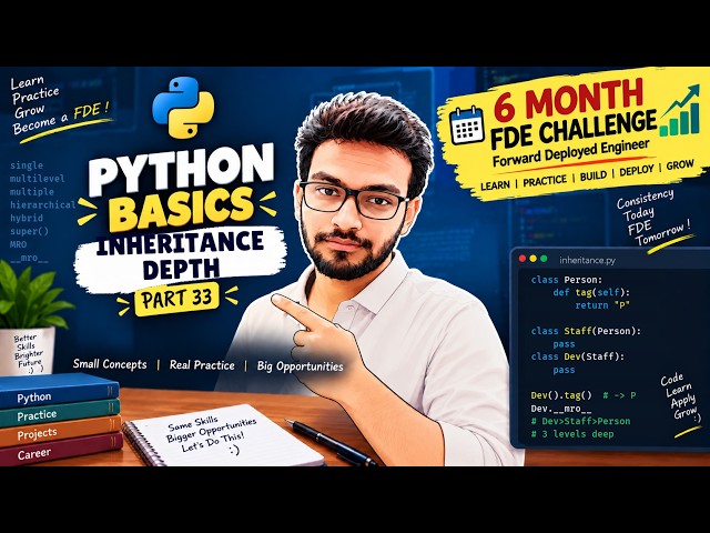 🔥 FDE Journey 38 — Python OOPS advanced inheritance.. !!