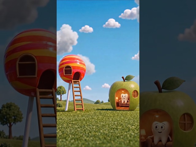 Friends Are Building Sweet Lollipop House and Healthy Apple House