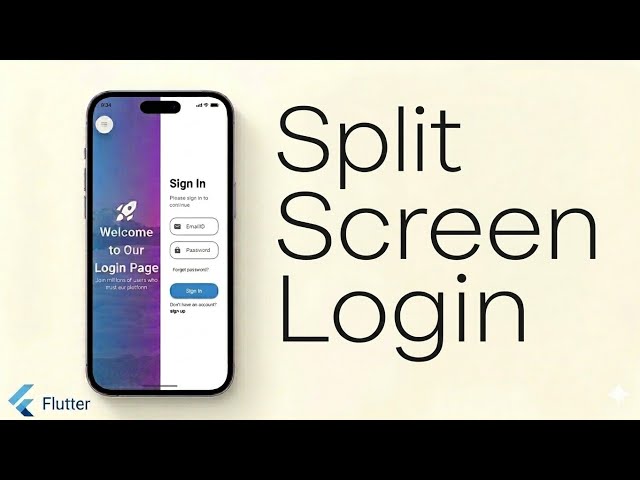 Modern Split-Screen Login UI in Flutter | Creative App Design Tutorial | The Tech Leaf