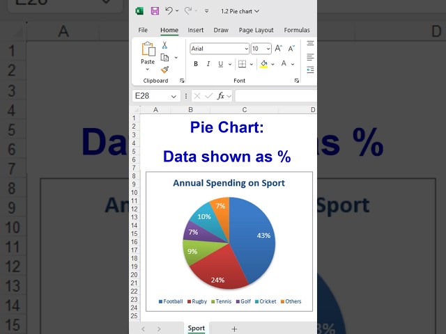Excel Basics: Pie Chart with Percentages from Currency Values