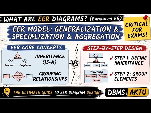 How to make EER Diagram in DBMS? | What is Generalization, Specialization & Aggregation