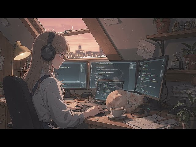 late night coding lofi 🌙 beats to study / work / relax to ~ snowy night session