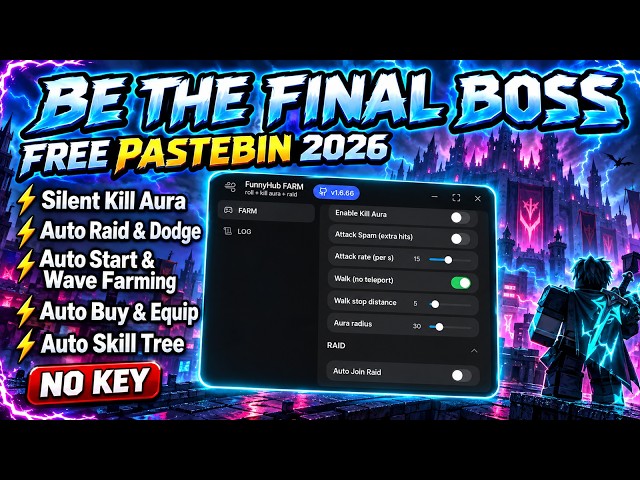 Be The Final Boss Script 2026 🔥 Auto Farm + Kill Aura (FREE PASTEBIN)
