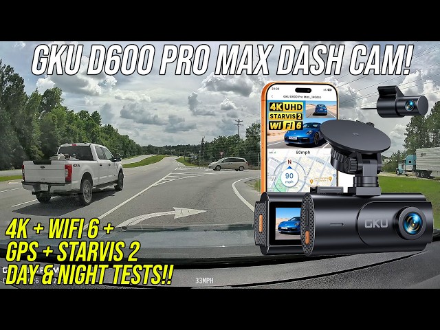 GKU D600 Pro Max Review: 4K Front & 1080p Rear Dash Cam with WiFi 6 & GPS!