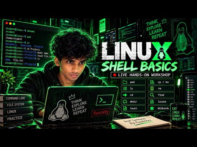 💻 10 LINUX COMMANDS YOU NEED TO KNOW 🔥 | LIVE Workshop