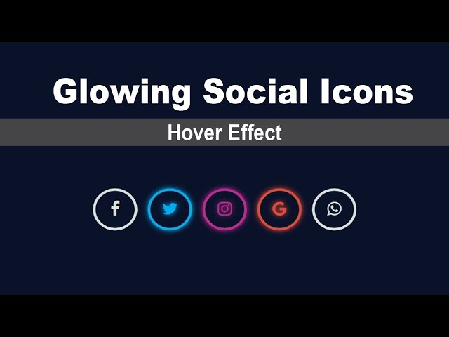 Glowing Social icons hover effect - Icon Hover Effects - CSS Icon hover effect - font awesome icons