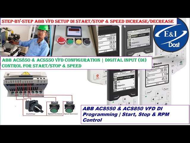 ABB VFD ACS550 & ACS850 RPM Increase via DI | How to Control Motor Speed Using DI in ABB VFD