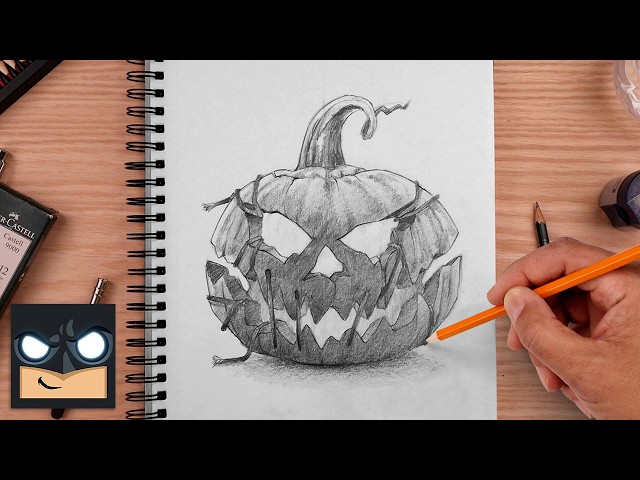 How to Draw Halloween Pumpkin | Sketch Sunday