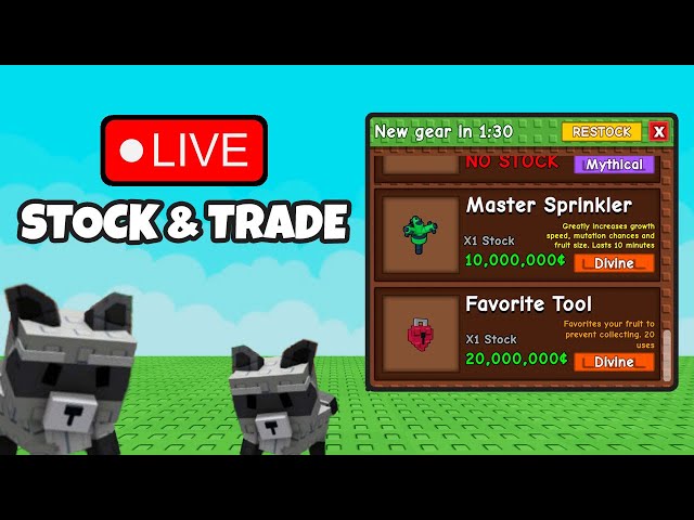 GROW A GARDEN STOCK AND TRADE 24/7 🔴 LIVE