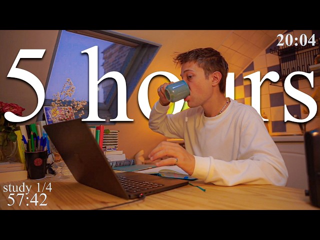 LIVE | 5-HOUR study with me in Paris📚⛈️ rain sounds & pomodoro timer 60 & 10