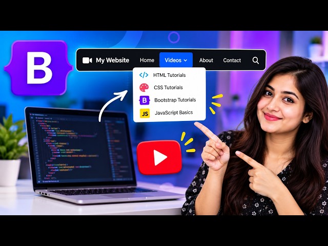 Bootstrap Navbar Tutorial 🎬 | Create Menu Dropdown Easily (HTML & CSS)