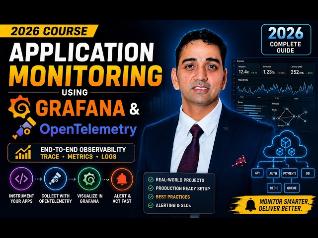 🚀 Application Monitoring with Grafana & OpenTelemetry | Full Beginner Guide 2026