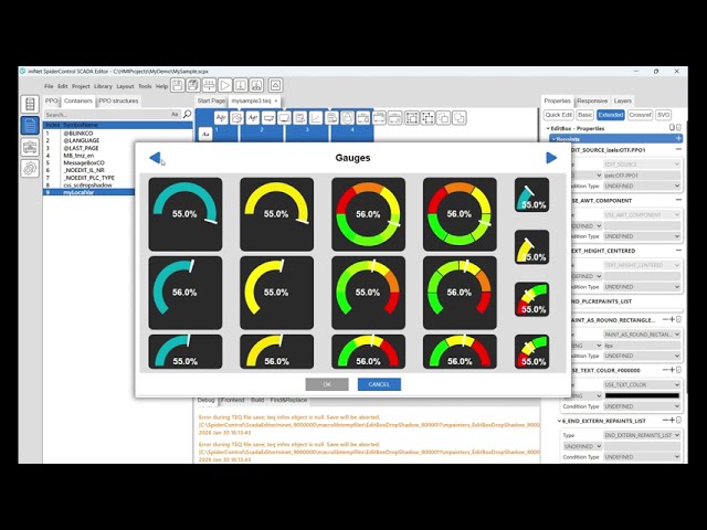 SpiderControl HMI Editor Version 9: Macro Galleries And Extended Property Configuration