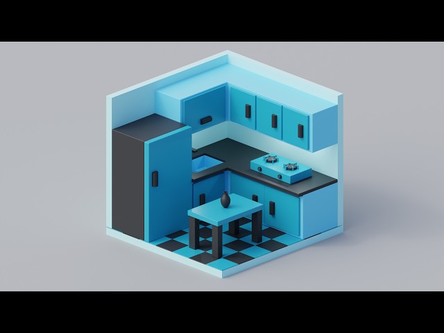 Modelling and Animating a Kitchen in Blender