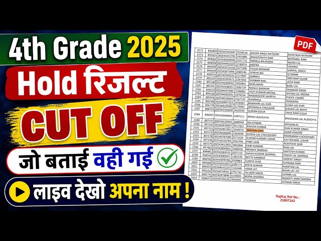 Fourth Grade 2025 Finel Result/Fourth Grade 2026 Finel Cut off /4th Grade waiting list 2026 /fourth 