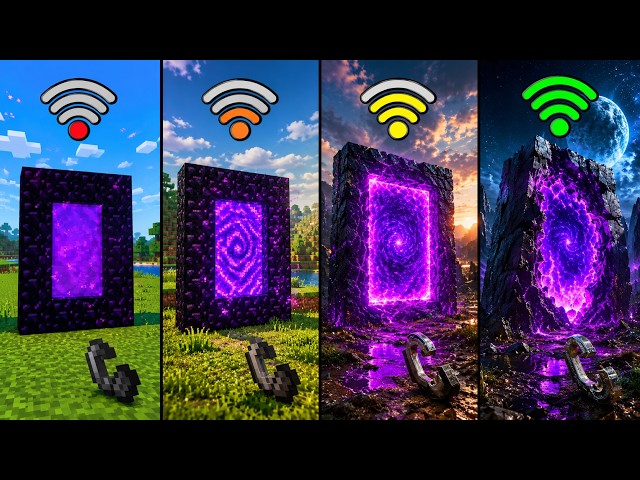 All Nether Portals Experiments with different Wi-Fi in Minecraft - compilation