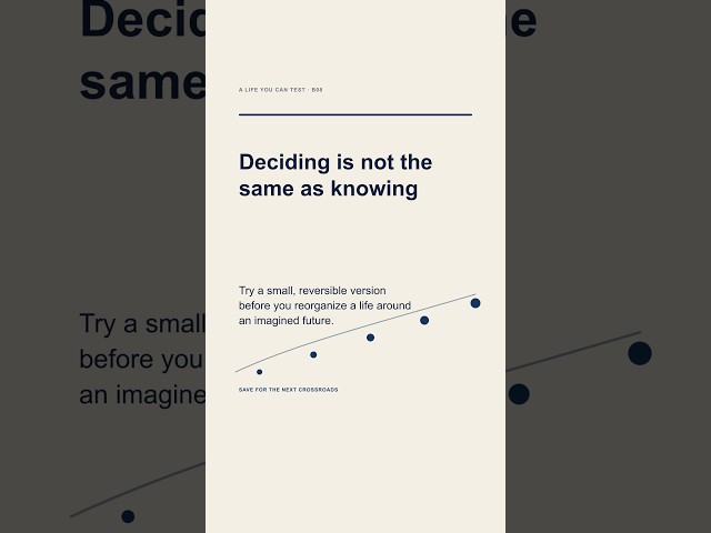 Deciding Is Not the Same as Knowing