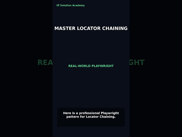 Playwright Locator Chaining