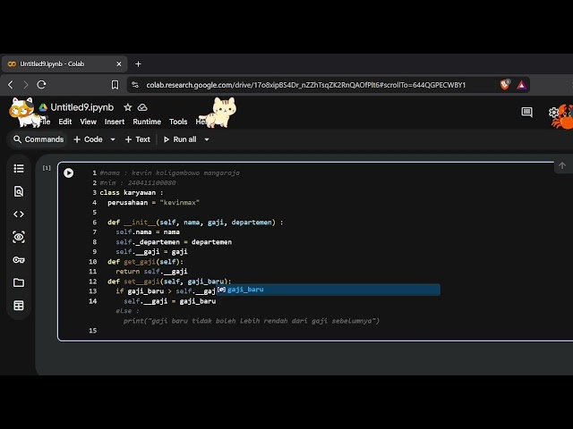 video tutorial code python mengenai class, atribut, method, dan  object