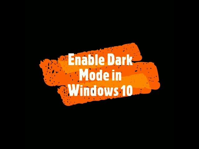 Windows 10 Dark Mode (Blue-Eye Tips)