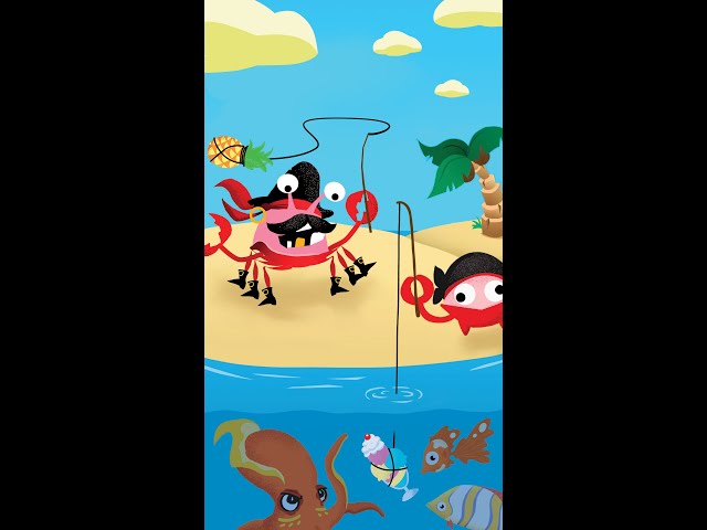 FiSHING for THE KRAKEN!! Pirate Crabs catch their FiRST PLAYSPACE FiSH on Pirate Island  #shorts