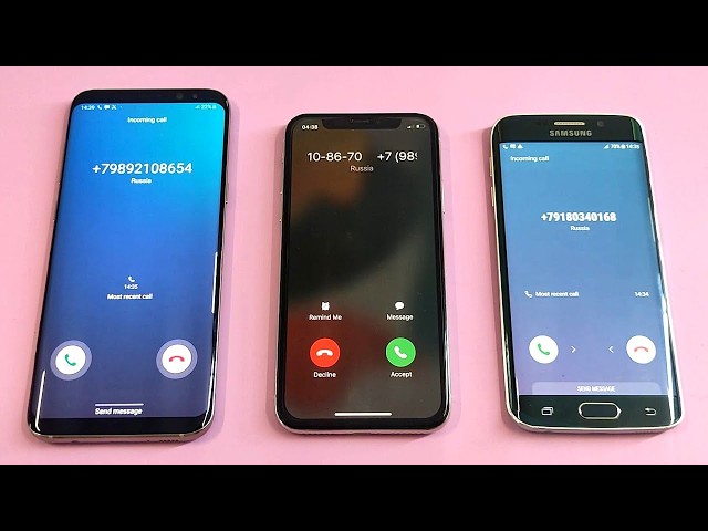 Samsung Galaxy S8 plus vs iPhone X vs Samsung Galaxy S6 edge incoming call & outgoing call