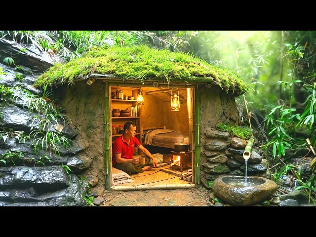 Building Alone in the Jungle 24/7 — Off-Grid Shelter Build & Farm Life, No Talking (Relaxing ASMR)