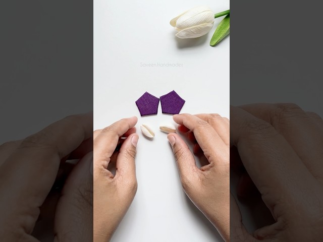 Beautiful stud earrings making at home #shorts #jewellerycraft #handmadejewellery
