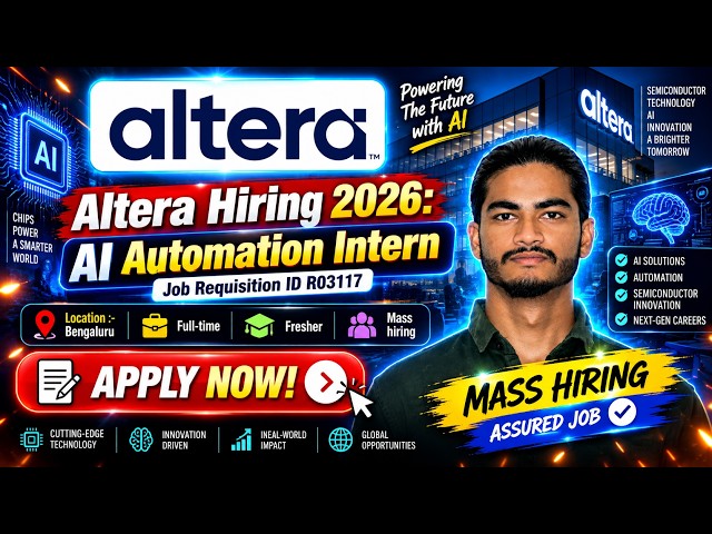 Altera Off Campus Drive 2026: AI Automation Intern | Freshers