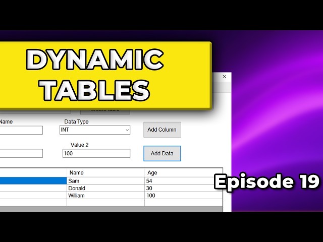 SQL Server: Create Tables and Insert Data at Runtime | Visual Basic Tutorial #19