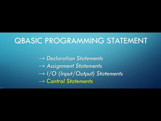 #QBASIC, #SAMSIRCOMPUTER , #ComputerScience Different types of QBasic statements Tutorial.