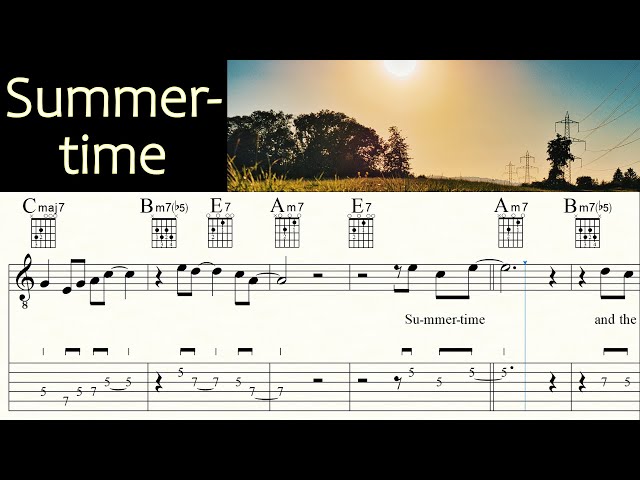 SUMMERTIME | GEORGE GERSHWIN | Guitar Lesson | Tutorial | Sheet music & TAB | free PDF